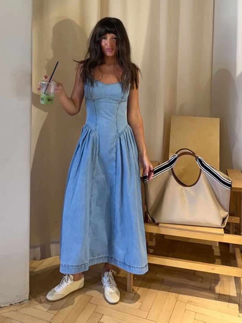 Classic denim midi dress - NWT, size S - Picture 13 of 16